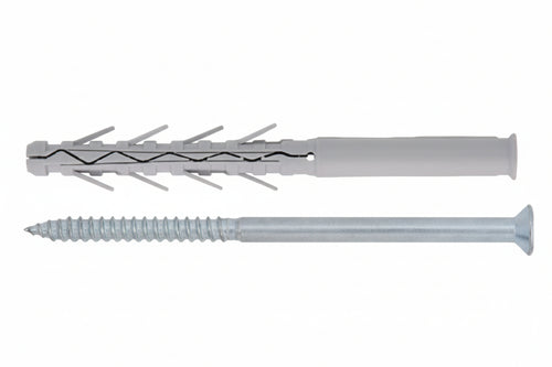 Tassello In Nylon Prolungato Ad Elevata Espansione Con Vite Tup4- - Ømm.10X100 Vite Ømm.7X105 Spess.Fissaggio Mm.30 - 50 Pezzi Friulsider