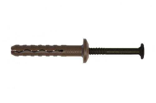 Tassello Premontato In Nylon Bordo Piatto Con Vite Zincata Nera Tbb- - Ø Mm.6X60 Vite Ø Mm.3,8X65 Spess.Fissaggio Mm.30 - 100 Pezzi Friulsider
