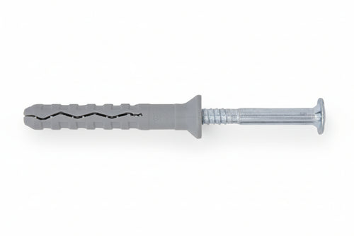Tassello Premontato In Nylon Bordo Svasato Con Vite Zincata Bianca Tss- - Ø Mm.6X40 Vite Ø Mm.3,8X45 Spess.Fissaggio Mm.10 - 200 Pezzi Friulsider