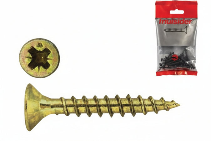 Viti Per Truciolare Tps Pozidrive In Acciao Zincata Gialla Vbu- - Ø Mm.3,5X25 In Blister Pz.50 - 10 Blister Friulsider