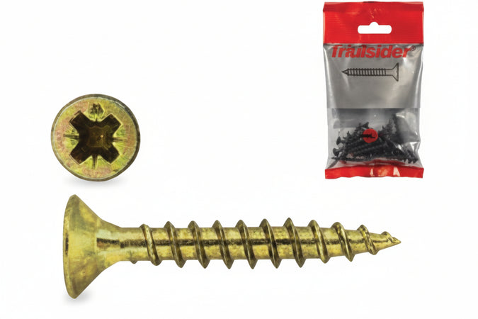 Viti Per Truciolare Tps Pozidrive In Acciao Zincata Gialla Vbu- - Ø Mm.3,5X50 In Blister Pz.50 - 10 Blister Friulsider