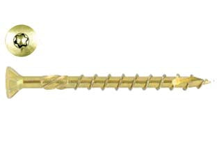 Viti Per Truciolare Testa Svasata Torx Acciaio Zincato Giallo- - Ø Mm.4,5X50 Filetto Mm.30 - Torx T25 - 200 Pezzi Ambrovit