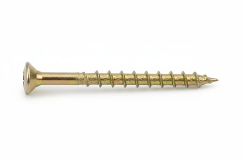 Viti Per Truciolare Testa Svasata Torx Acciaio Zincato Giallo- - Ø Mm.4,5X60 Filetto Mm.35 - Torx T25 - 200 Pezzi Ambrovit