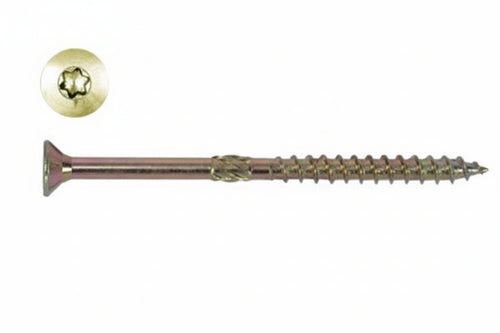 Viti Truciolare Testa Svasata Torx Acciaio Zincato Giallo Fm-Wood Pro- - Ø Mm.8X200 Filetto Mm.100 - 50 Pezzi Friulsider