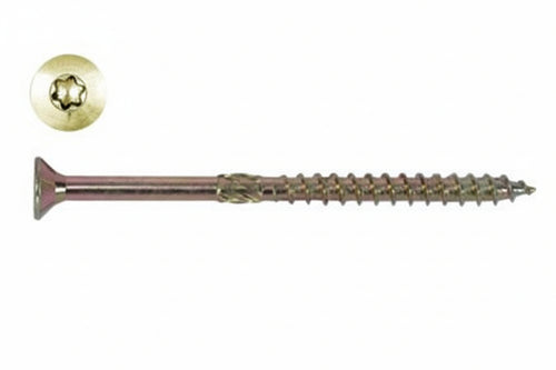 Viti Truciolare Testa Svasata Torx Acciaio Zincato Giallo Fm-Wood Pro- - Ø Mm.8X220 Filetto Mm.100 - 50 Pezzi Friulsider