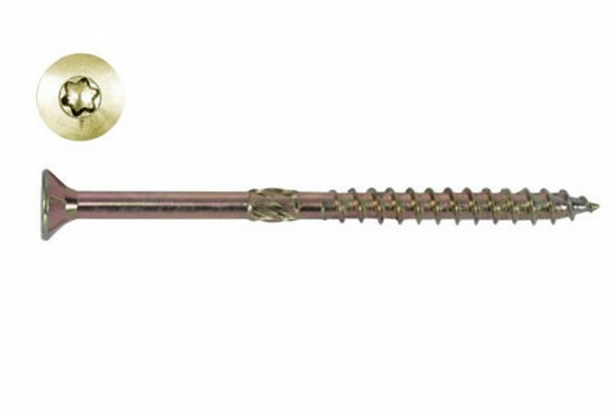 Viti Truciolare Testa Svasata Torx Acciaio Zincato Giallo Fm-Wood Pro- - Ø Mm.8X240 Filetto Mm.100 - 50 Pezzi Friulsider