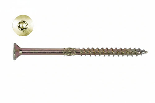 Viti Truciolare Testa Svasata Torx Acciaio Zincato Giallo Fm-Wood Pro- - Ø Mm.8X260 Filetto Mm.100 - 50 Pezzi Friulsider
