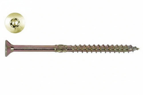 Viti Truciolare Testa Svasata Torx Acciaio Zincato Giallo Fm-Wood Pro- - Ø Mm.10X200 Filetto Mm.100 - 50 Pezzi Friulsider
