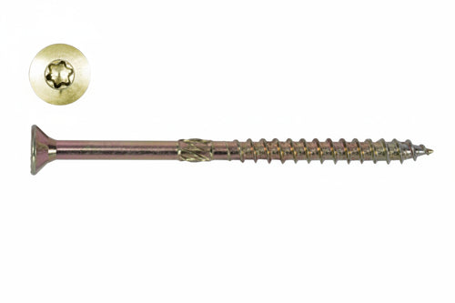 Viti Truciolare Testa Svasata Torx Acciaio Zincato Giallo Fm-Wood Pro- - Ø Mm.10X220 Filetto Mm.100 - 50 Pezzi Friulsider