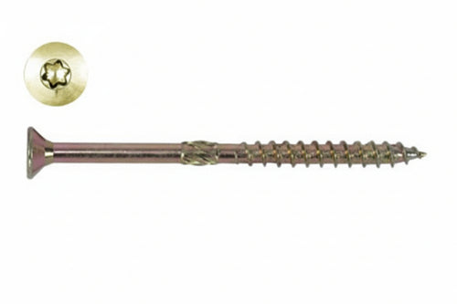 Viti Truciolare Testa Svasata Torx Acciaio Zincato Giallo Fm-Wood Pro- - Ø Mm.10X260 Filetto Mm.100 - 50 Pezzi Friulsider