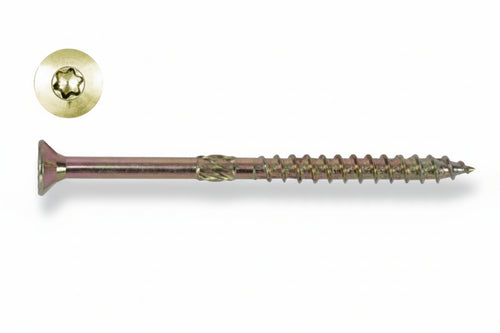 Viti Truciolare Testa Svasata Torx Acciaio Zincato Giallo Fm-Wood Pro- - Ø Mm.10X300 Filetto Mm.100 - 50 Pezzi Friulsider
