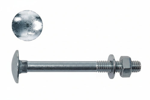 Bullone Acciaio Testa Tonda Con Dado- - Ø Mm.5X50 - 200 Pezzi Ambrovit