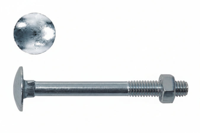 Bullone Acciaio Testa Tonda Con Dado- - Ø Mm.6X35 - 200 Pezzi Ambrovit