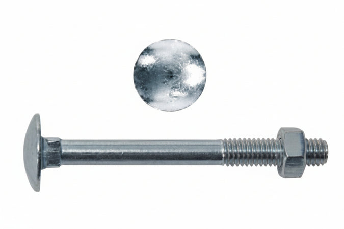 Bullone Acciaio Testa Tonda Con Dado- - Ø Mm.6X50 - 200 Pezzi Ambrovit