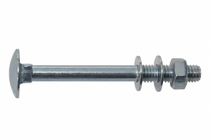 Bullone Acciaio Testa Tonda Con Dado- - Ø Mm.6X90 - 100 Pezzi Ambrovit