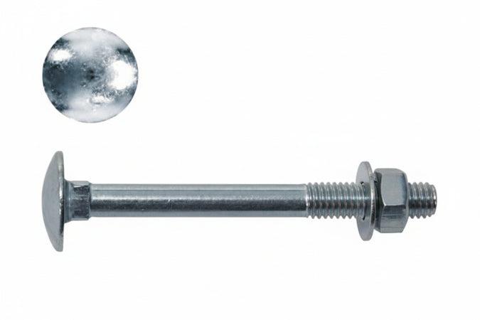 Bullone Acciaio Testa Tonda Con Dado- - Ø Mm.6X100 - 100 Pezzi Ambrovit