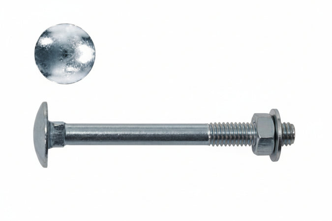 Bullone Acciaio Testa Tonda Con Dado- - Ø Mm.8X20 - 200 Pezzi Ambrovit