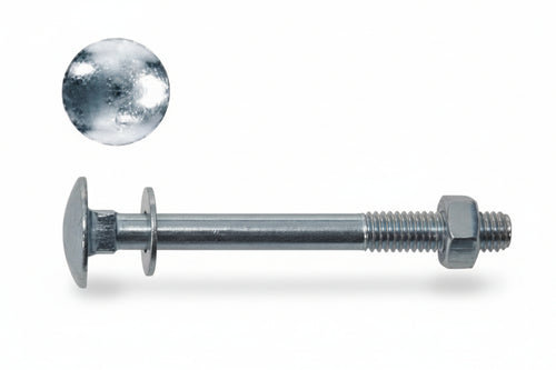 Bullone Acciaio Testa Tonda Con Dado- - Ø Mm.8X90 - 100 Pezzi Ambrovit