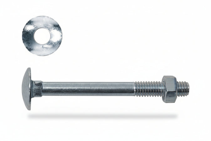 Bullone Acciaio Testa Tonda Con Dado- - Ø Mm.10X70 - 100 Pezzi Ambrovit