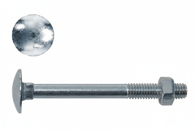 Bullone Acciaio Testa Tonda Con Dado- - Ø Mm.10X120 - 50 Pezzi Ambrovit