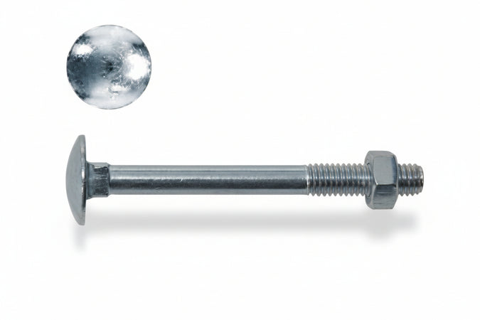 Bullone Acciaio Testa Tonda Con Dado- - Ø Mm.10X200 - 50 Pezzi Ambrovit