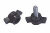 Volantino A Farfalla A 2 Alette Con Perno Filettato In Abs Nero- - M5 - 10 Pezzi