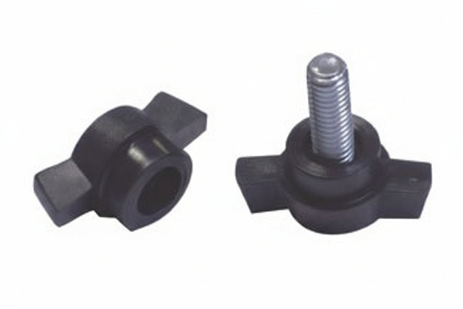 Volantino A Farfalla A 2 Alette Con Perno Filettato In Abs Nero- - M5 - 10 Pezzi