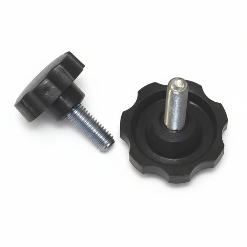 Volantino Con Perno Filettato In Abs Nero- - Ø Volantino Mm.30, Perno M6 - 10 Pezzi