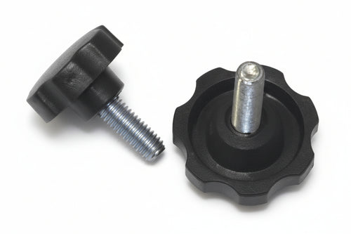 Volantino Con Perno Filettato In Abs Nero- - Ø Volantino Mm.40, Perno M6 - 10 Pezzi