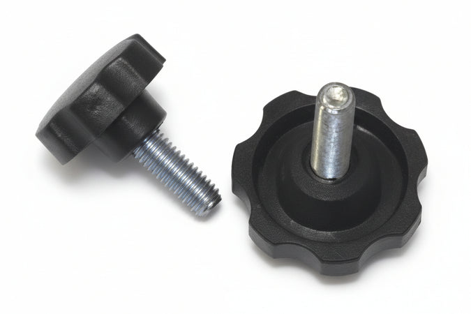 Volantino Con Perno Filettato In Abs Nero- - Ø Volantino Mm.40, Perno M6 - 10 Pezzi