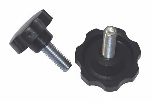 Volantino Con Perno Filettato In Abs Nero- - Ø Volantino Mm.50, Perno M10 - 10 Pezzi