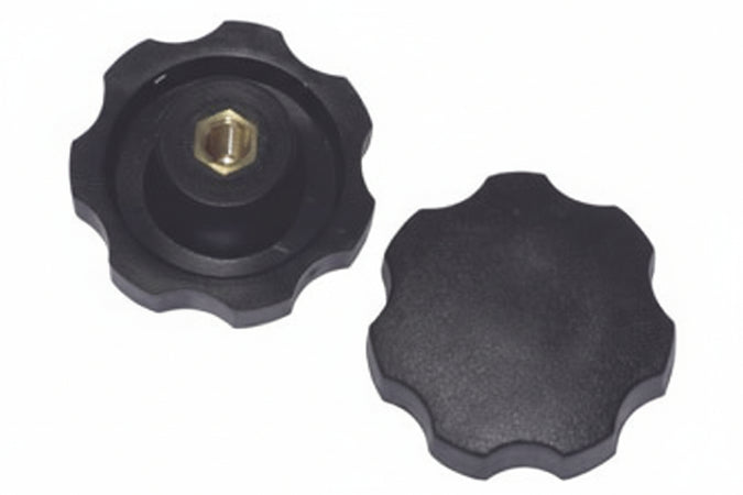 Volantino Con Bussola In Ferro Filettata In Abs Nero- - Ø Volantino Mm.30, Bussola M6 - 10 Pezzi