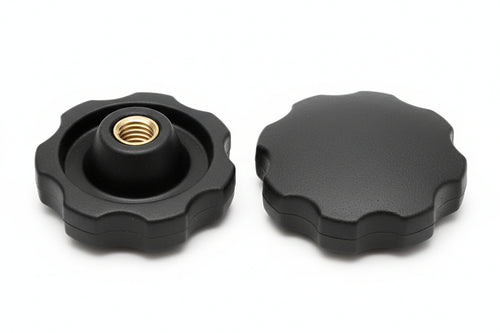 Volantino Con Bussola In Ferro Filettata In Abs Nero- - Ø Volantino Mm.40, Bussola M8 - 10 Pezzi