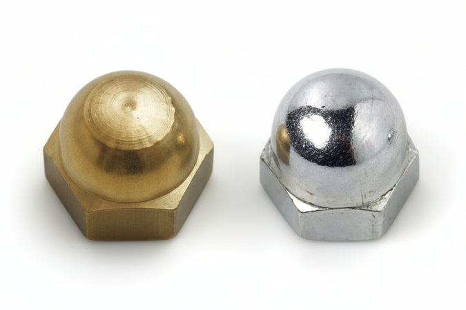 Dado Cieco In Ottone- - Ø Mm.6 In Ottone Nichelato - 100 Pezzi