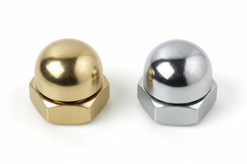 Dado Cieco In Ottone- - Ø Mm.8 In Ottone Nichelato - 50 Pezzi
