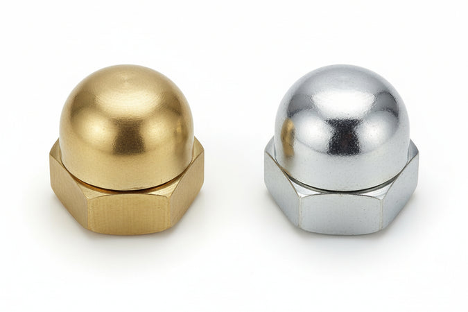 Dado Cieco In Ottone- - Ø Mm.10 In Ottone Nichelato - 50 Pezzi