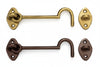 Gancio Fermapersiane Snodato Con Incontro- - Mm.100 In Ottone Bronzato - 5 Pezzi