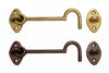Gancio Fermapersiane Snodato Con Incontro- - Mm.120 In Ottone Bronzato - 5 Pezzi