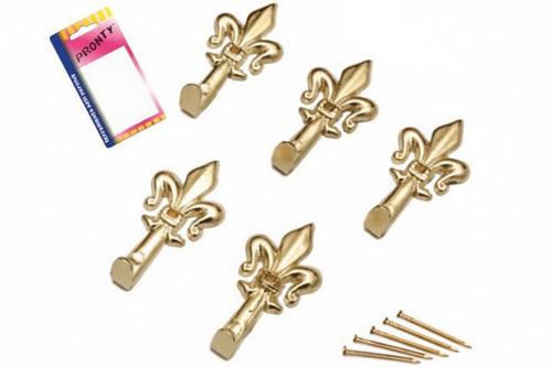 Ganci Per Quadri Giglio Oro Piccoli In Blister- - Mm.33, In Bl.5 Pz. - 12 Blister