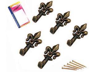Ganci Per Quadri Giglio Bronzo Piccoli In Blister- - Mm.33, In Bl.5 Pz. - 12 Blister