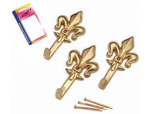 Ganci Per Quadri Giglio Oro Grandi In Blister- - Mm.47, In Bl.3 Pz. - 12 Blister