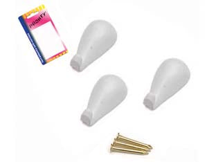 Ganci Per Quadri A Goccia Bianchi In Blister- - Mm.27, In Bl.3 Pz. - 12 Blister