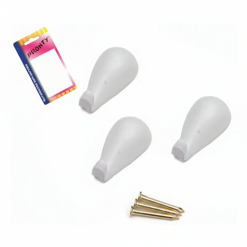 Ganci Per Quadri A Goccia Bianchi In Blister- - Mm.27, In Bl.3 Pz. - 12 Blister