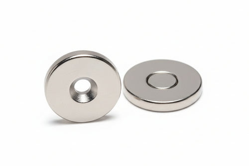Calamite Tonde Con Foro Svasato In Neodimio Extra Forti- - Mm.20X3 - 35 Pezzi