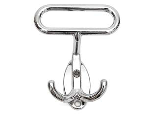 Portabiti Leonzio In Metallo Cromo- - Cm.7X8H. Interfori Cm.2,5 - 10 Pezzi