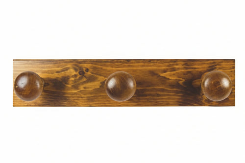 Appendiabiti In Legno 3 Posti Noce Cm.9X44