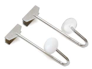 Gancio Retroporta Cromo- - Cm.5X15,5H. - 2 Pezzi