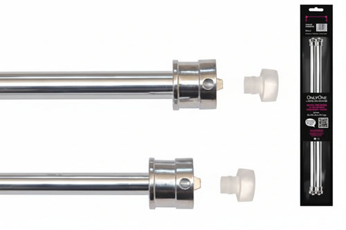 Coppia Astine Universali Brevettate Only One Cromo- - Cm.36-60 Cromate, In Bl. 2 Pz. - 10 Blister