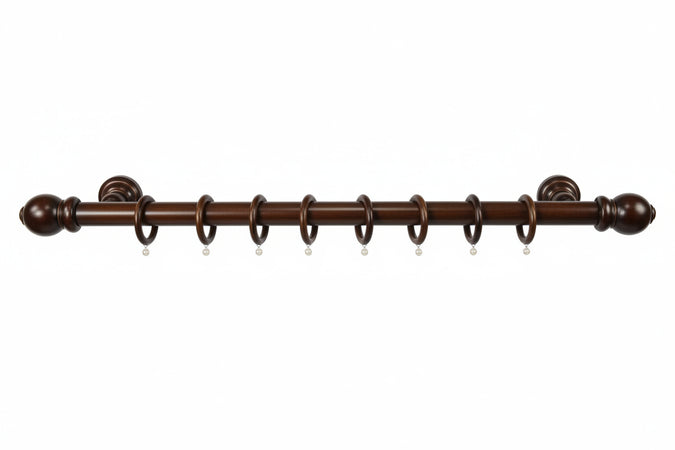 Bastone In Legno Con Accessori Ø Mm.23 Noce Cm.120