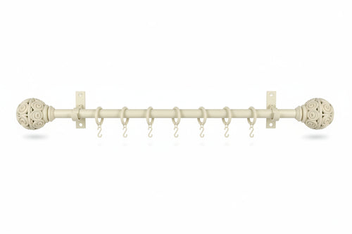 Bastone In Legno Con Accessori Ø Mm.23 Bianco Cm.120